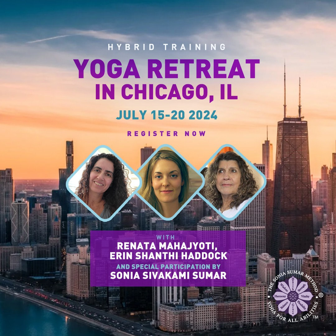 Yoga retreat in Chicago, IL from July 15-20, 2024 with Renata Sumar Gaertner, Erin Haddock, and Sonia Sumar.
