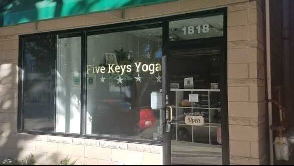 the entrance to our yoga studio in Lakeview Roscoe Village