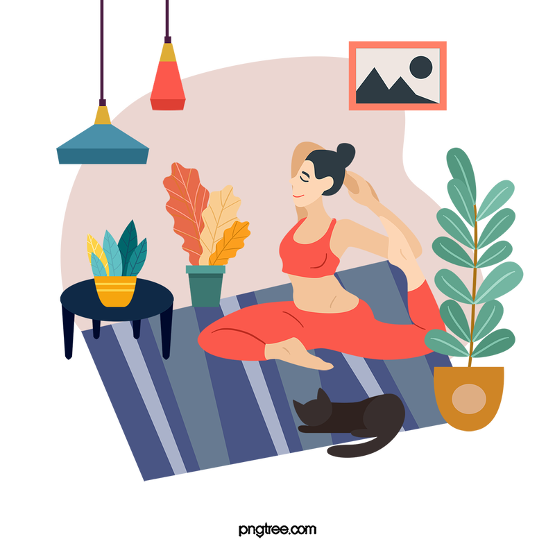 person practicing yoga at home